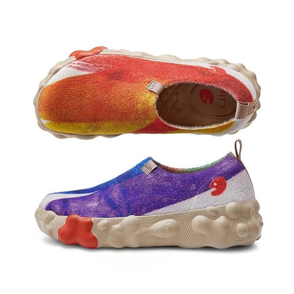 UIN Women’s Travel Walking knit Shoes Casual Slip On (RAINBOW CRUSH 2)133